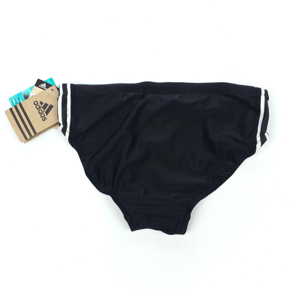 NWT Adidas Classic 3-Stripes Swim Briefs Black White Athletic Sporty Polo Swim - Picture 5 of 10